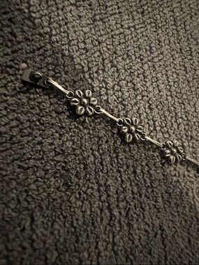 Silver Floral Link Bracelet from Mexico 7 inches